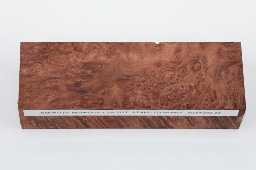 Sekwoja czeczot Sequoia Redwood Burl stabilizowane drewno na rękojeść noża stabilized wood for knife