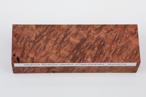 Sekwoja czeczot Sequoia Redwood Burl stabilizowane drewno na rękojeść noża stabilized wood for knife