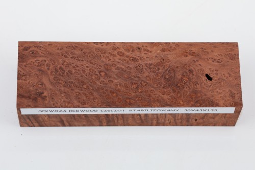 Sekwoja czeczot Sequoia Redwood Burl stabilizowane drewno na rękojeść noża stabilized wood for knife