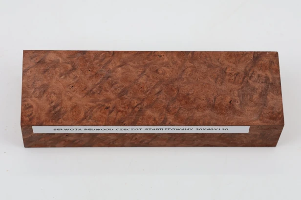 Sekwoja czeczot Sequoia Redwood Burl stabilizowane drewno na rękojeść noża stabilized wood for knife