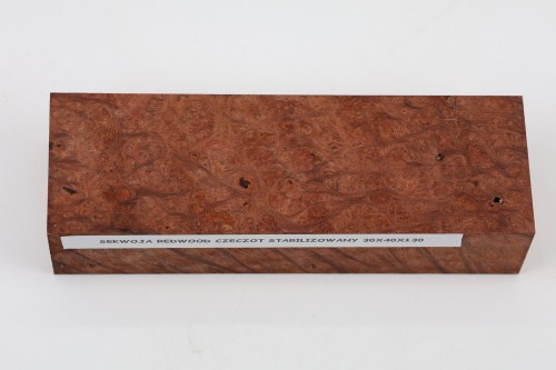 Sekwoja czeczot Sequoia Redwood Burl stabilizowane drewno na rękojeść noża stabilized wood for knife