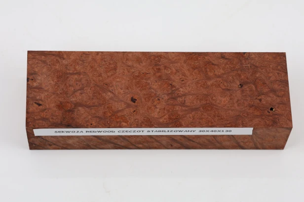 Sekwoja czeczot Sequoia Redwood Burl stabilizowane drewno na rękojeść noża stabilized wood for knife