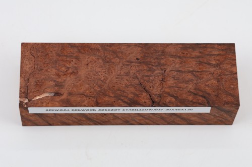 Sekwoja czeczot Sequoia Redwood Burl stabilizowane drewno na rękojeść noża stabilized wood for knife