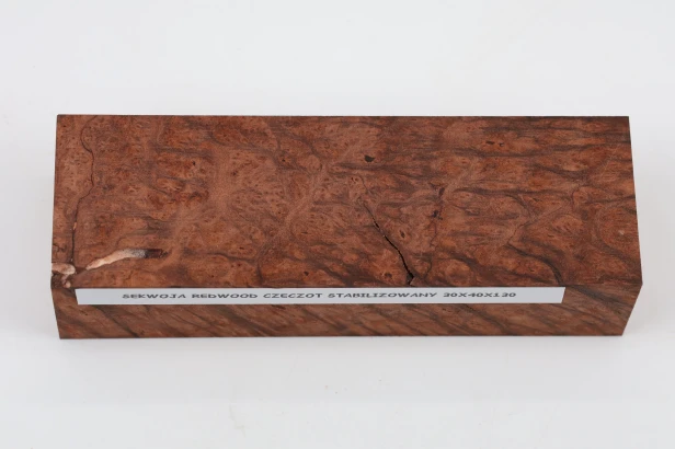 Sekwoja czeczot Sequoia Redwood Burl stabilizowane drewno na rękojeść noża stabilized wood for knife