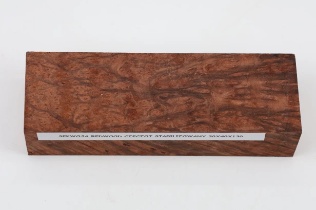 Sekwoja czeczot Sequoia Redwood Burl stabilizowane drewno na rękojeść noża stabilized wood for knife