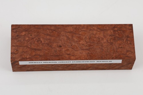 Sekwoja czeczot Sequoia Redwood Burl stabilizowane drewno na rękojeść noża stabilized wood for knife
