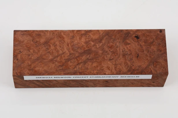 Sekwoja czeczot Sequoia Redwood Burl stabilizowane drewno na rękojeść noża stabilized wood for knife