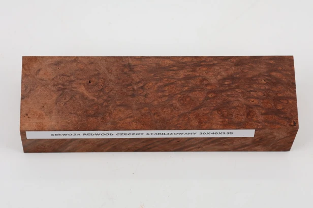 Sekwoja czeczot Sequoia Redwood Burl stabilizowane drewno na rękojeść noża stabilized wood for knife