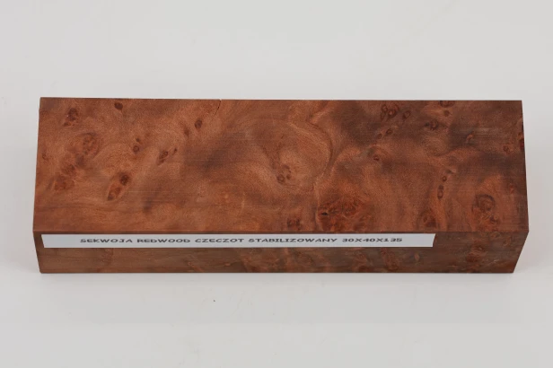Sekwoja czeczot Sequoia Redwood Burl stabilizowane drewno na rękojeść noża stabilized wood for knife