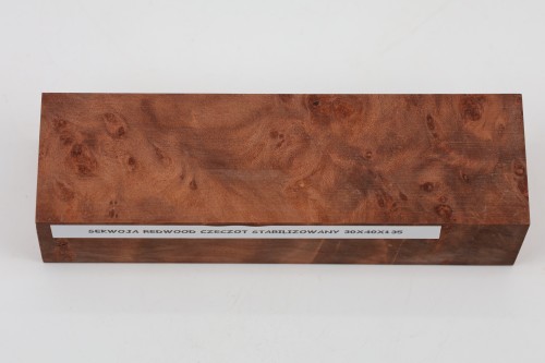 Sekwoja czeczot Sequoia Redwood Burl stabilizowane drewno na rękojeść noża stabilized wood for knife