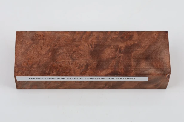 Sekwoja czeczot Sequoia Redwood Burl stabilizowane drewno na rękojeść noża stabilized wood for knife