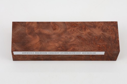 Sekwoja czeczot Sequoia Redwood Burl stabilizowane drewno na rękojeść noża stabilized wood for knife