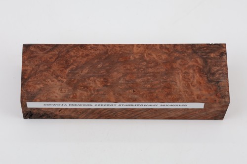 Sekwoja czeczot Sequoia Redwood Burl stabilizowane drewno na rękojeść noża stabilized wood for knife