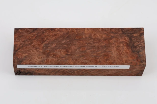 Sekwoja czeczot Sequoia Redwood Burl stabilizowane drewno na rękojeść noża stabilized wood for knife