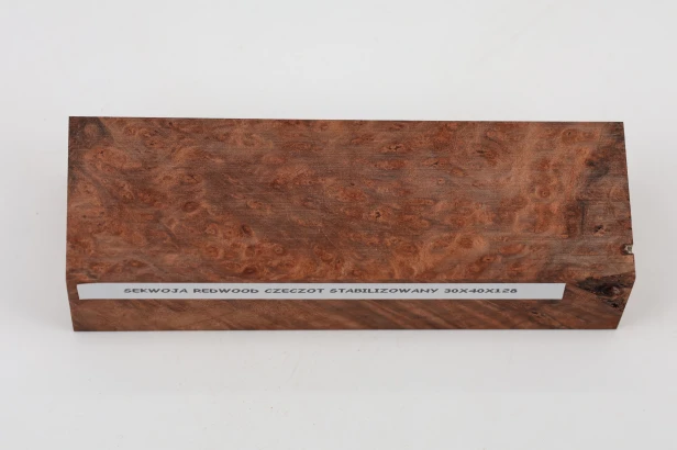 Sekwoja czeczot Sequoia Redwood Burl stabilizowane drewno na rękojeść noża stabilized wood for knife