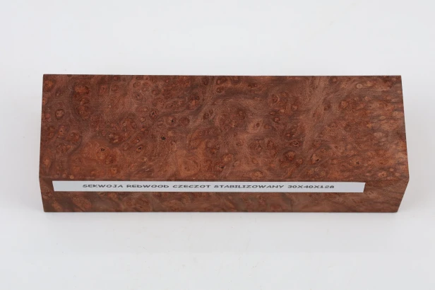 Sekwoja czeczot Sequoia Redwood Burl stabilizowane drewno na rękojeść noża stabilized wood for knife