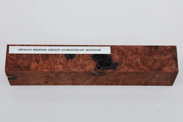 Sekwoja czeczot Sequoia Redwood Burl stabilizowane drewno na biżuterię stabilized wood for jewelry