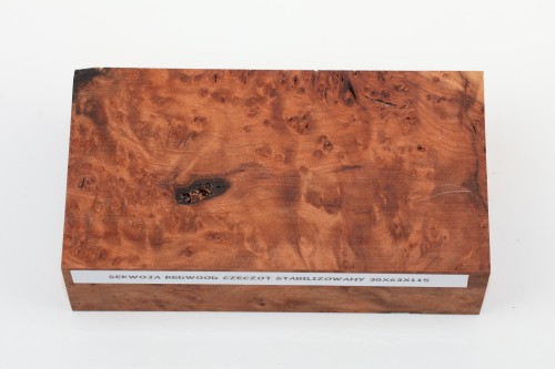 Sekwoja czeczot Sequoia Redwood Burl stabilizowane drewno na biżuterię stabilized wood for jewelry
