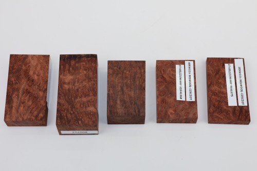 Sekwoja czeczot Sequoia Redwood Burl stabilizowane drewno na biżuterię stabilized wood for jewelry
