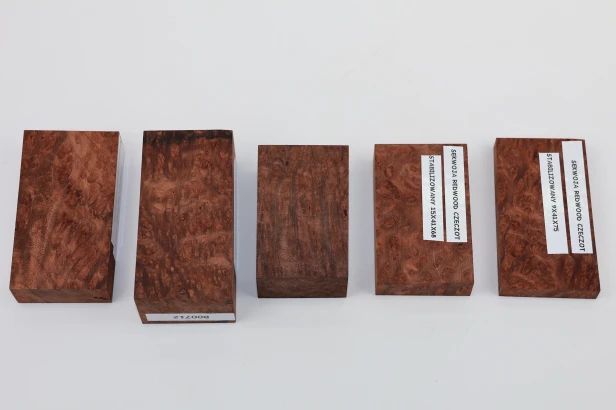 Sekwoja czeczot Sequoia Redwood Burl stabilizowane drewno na biżuterię stabilized wood for jewelry