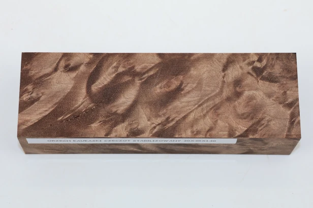 Orzech Kaukaski Czeczot Burl Caucasian Walnut stabilizowane drewno na rękojeść noża stabilized wood for knifes