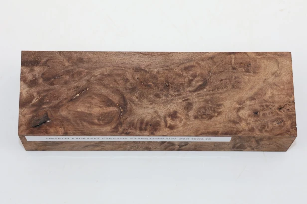 Orzech Kaukaski Czeczot Burl Caucasian Walnut stabilizowane drewno na rękojeść noża stabilized wood for knifes