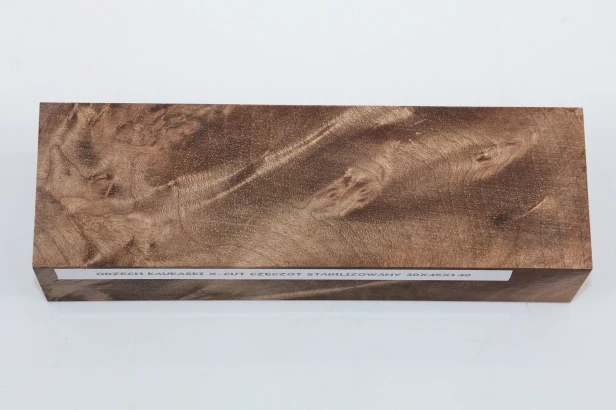 Orzech Kaukaski X-CUT Czeczot Burl Caucasian Walnut stabilizowane drewno na rękojeść noża stabilized wood for knifes