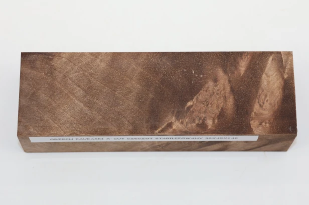 Orzech Kaukaski X-CUT Czeczot Burl Caucasian Walnut stabilizowane drewno na rękojeść noża stabilized wood for knifes