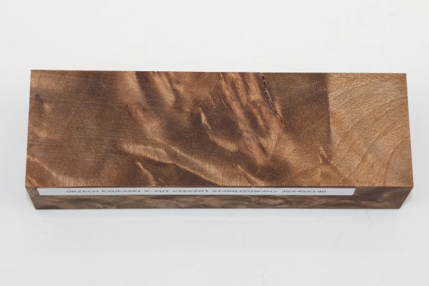 Orzech Kaukaski X-CUT Czeczot Burl Caucasian Walnut stabilizowane drewno na rękojeść noża stabilized wood for knifes