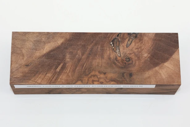 Orzech Kaukaski X-CUT Czeczot Burl Caucasian Walnut stabilizowane drewno na rękojeść noża stabilized wood for knifes