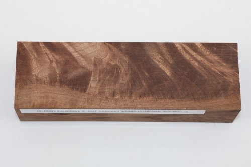 Orzech Kaukaski X-CUT Czeczot Burl Caucasian Walnut stabilizowane drewno na rękojeść noża stabilized wood for knifes