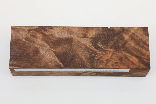 Orzech Kaukaski X-CUT Czeczot Burl Caucasian Walnut stabilizowane drewno na rękojeść noża stabilized wood for knifes