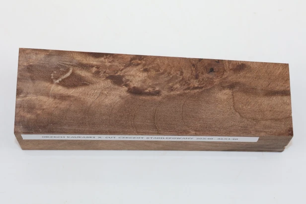 Orzech Kaukaski X-CUT Czeczot Burl Caucasian Walnut stabilizowane drewno na rękojeść noża stabilized wood for knifes