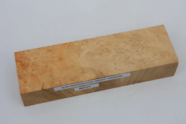 Klon jesionolistny czeczot Ash-leaf Maple Burl drewno na biżuterię wood for jewelry