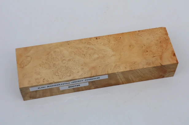 Klon jesionolistny czeczot Ash-leaf Maple Burl drewno na biżuterię wood for jewelry