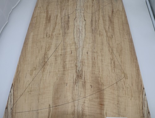 Klon Fala Spalted Maple Flame drewniany top na gitarę guitar top