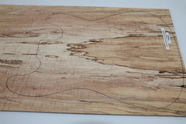 Klon Fala Spalted Maple Flame drewniany top na gitarę guitar top