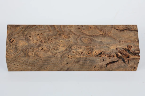 Jesion czeczot Burl Ash antracytowo-karmelowe stabilizowane drewno na rękojeść noża anthracite-caramel stabilized wood for knife