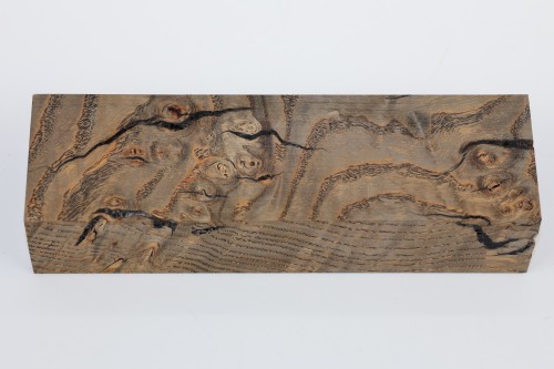 Jesion czeczot Burl Ash antracytowo-karmelowe stabilizowane drewno na rękojeść noża anthracite-caramel stabilized wood for knife