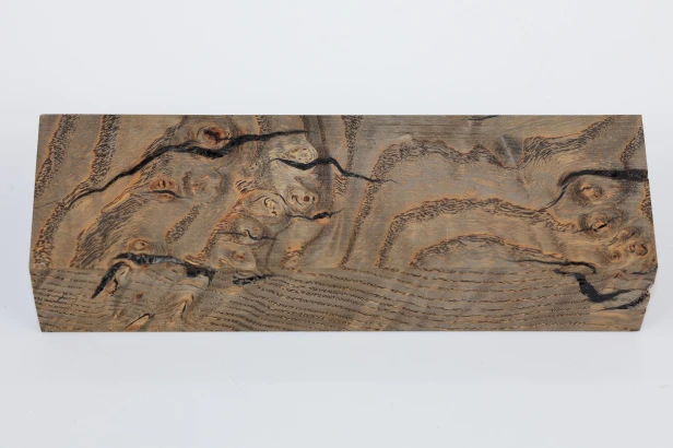 Jesion czeczot Burl Ash antracytowo-karmelowe stabilizowane drewno na rękojeść noża anthracite-caramel stabilized wood for knife