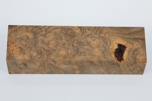 Jesion czeczot Burl Ash antracytowo-karmelowe stabilizowane drewno na rękojeść noża anthracite-caramel stabilized wood for knife