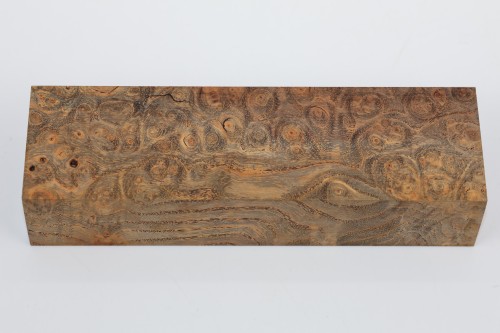 Jesion czeczot Burl Ash antracytowo-karmelowe stabilizowane drewno na rękojeść noża anthracite-caramel stabilized wood for knife