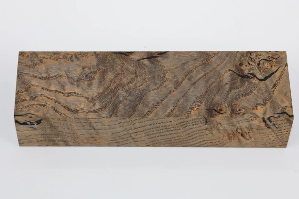 Jesion czeczot Burl Ash antracytowo-karmelowe stabilizowane drewno na rękojeść noża anthracite-caramel stabilized wood for knife