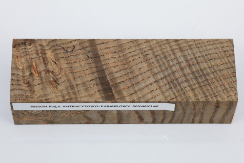 Jesion fala Flame Ash antracytowo-karmelowe stabilizowane drewno na rękojeść noża anthracite-caramel stabilized wood for knife