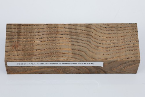 Jesion fala Flame Ash antracytowo-karmelowe stabilizowane drewno na rękojeść noża anthracite-caramel stabilized wood for knife