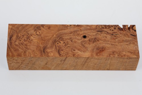 Jesion czeczot Burl Ash jasnobrązowe stabilizowane drewno na rękojeść noża light brown stabilized wood for knife