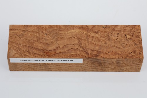 Jesion czeczot Burl Ash jasnobrązowe stabilizowane drewno na rękojeść noża light brown stabilized wood for knife