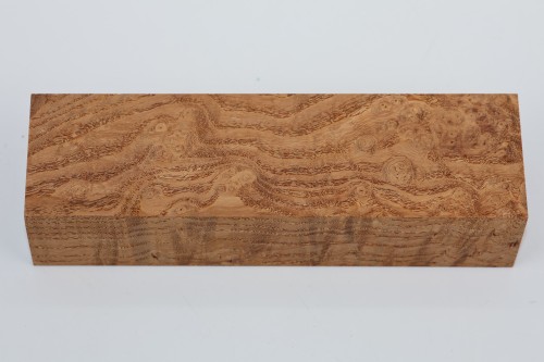 Jesion czeczot Burl Ash jasnobrązowe stabilizowane drewno na rękojeść noża light brown stabilized wood for knife