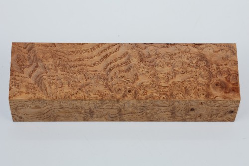 Jesion czeczot Burl Ash jasnobrązowe stabilizowane drewno na rękojeść noża light brown stabilized wood for knife