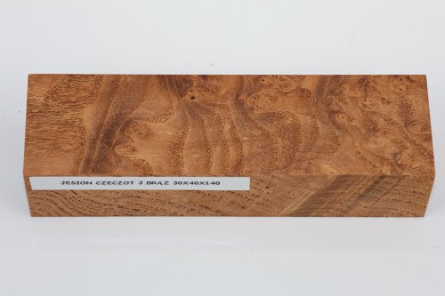Jesion czeczot Burl Ash jasnobrązowe stabilizowane drewno na rękojeść noża light brown stabilized wood for knife